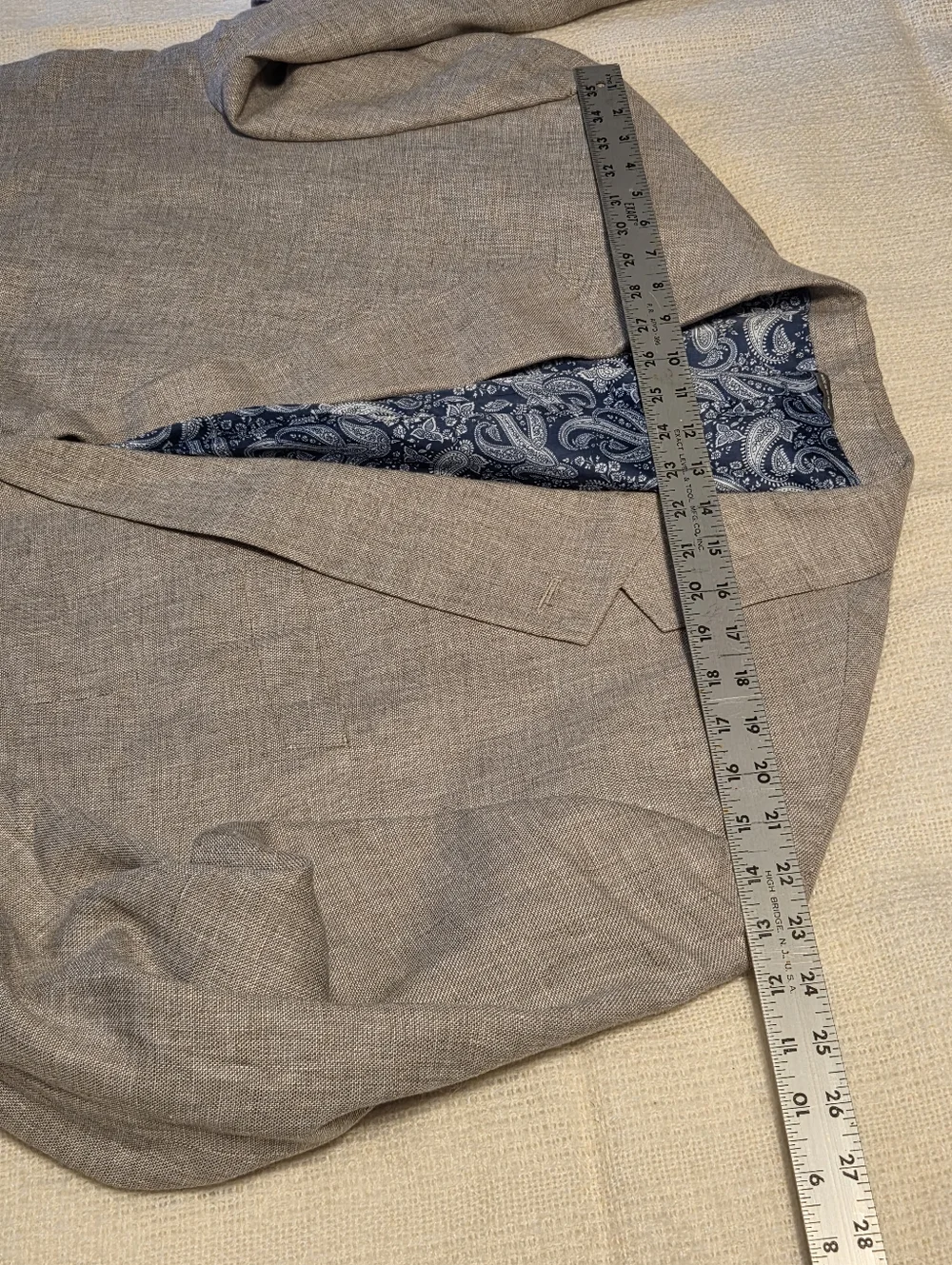 Oak Hill Sport Coat Blazer 2XL 50R/52R Linen Rayon Tan - Picture 11 of 14